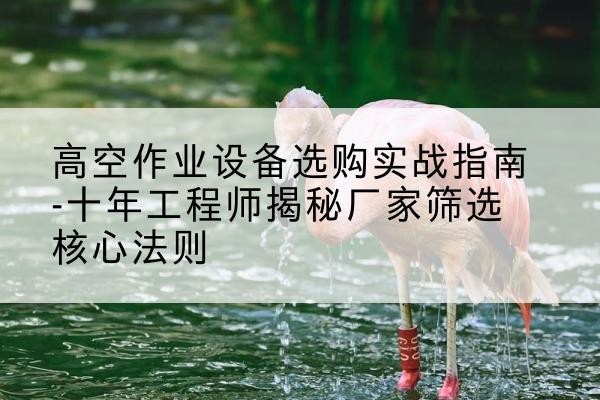 赤坎剪叉式升降机厂家-高空作业设备选购实战指南-十年工程师揭秘厂家筛选核心法则